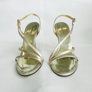 BCBGMAXAZRIA Gold Stiletto Sandals